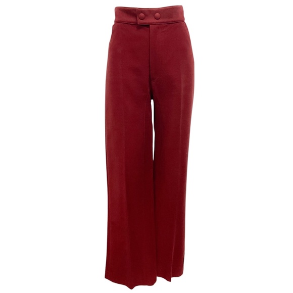 CELINE BURGUNDY COTTON TROUSERS - Picture 1 of 5